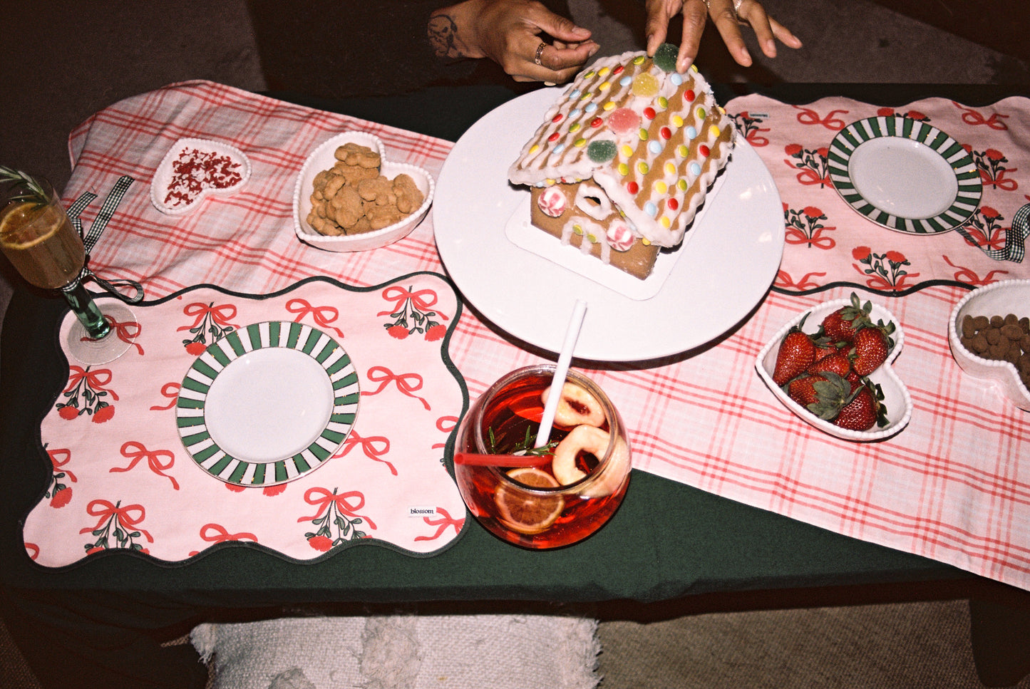Rosy Plaid Table Runner